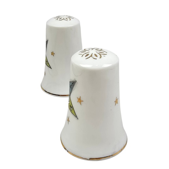 Vtg Order of the Eastern Star OES Temple Treasures Toothpick Holder Shaker Set - Picture 6 of 13